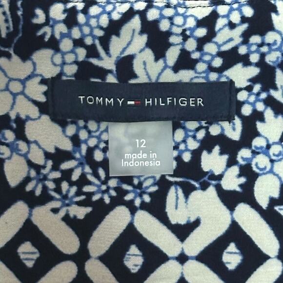 TOMMY HILFIGER Bali Patchwork Jersey Dress Sheath Sleeveless Blue Cocktail 12 - Picture 10 of 12